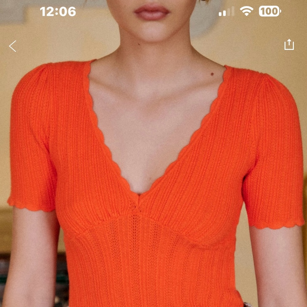 Sezane Cloe Jumper in Tangerine